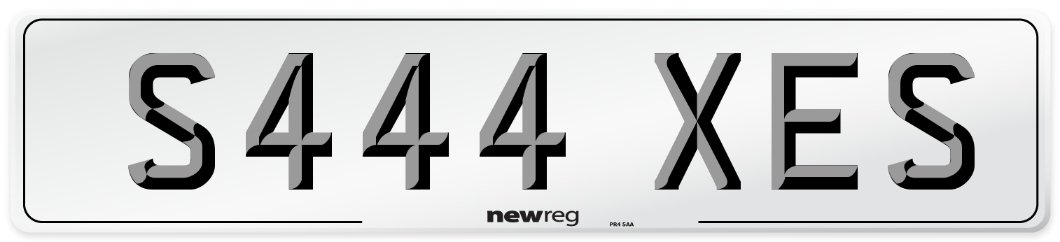 S444 XES Number Plate from New Reg